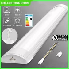 4FT 5FT 6FT 8FT LED Batten Slimline Tube Light Slim Fitting Garage Lamp 6500k