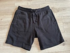 TU EW Black Cotton Sweat Jogging Drawstring Elastic Waist Shorts Medium