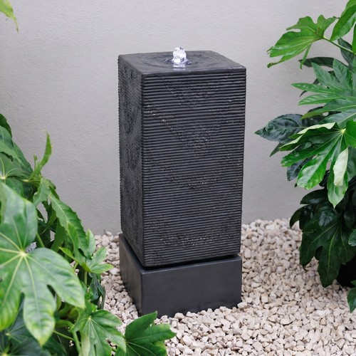 Square column water feature - column,