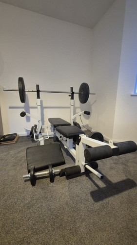 Weight bench set - bench, barbell