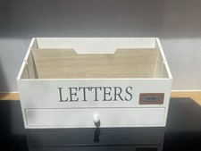 Vintage Shabby Chic Letter Rack Mail Organiser Home Decor Storage With Drawer