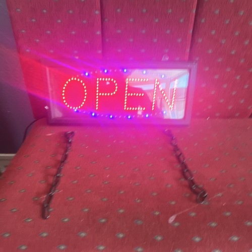 Illuminated led open sign - "open",