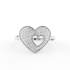 18K Yellow Gold Pavé Heart