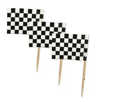 CHECKERED FLAG RACING CAR PICKS F1 FORMULA 1 GRAND PRIX CUPCAKE CAKE FLAGS