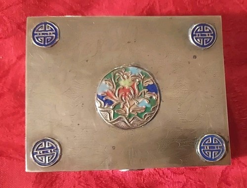 Antique brass enamel cedar - brass, &