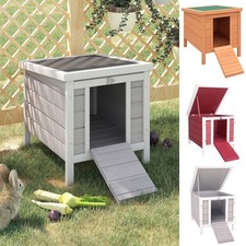 PawHut Wooden Rabbit Hutch Bunny Cage Guinea Pig House Pet Habitat Ferret