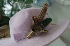 feather and bullet brooch, hat pin, lapel pin, wedding buttonhole