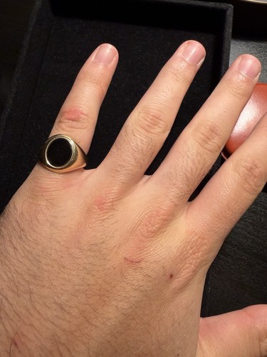 Vintage 9ct gold - gold, onyx