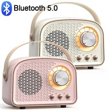 Retro Mini Radio Bluetooth Portable Speaker With MIC Bluetooth 5.0 FM Receiver