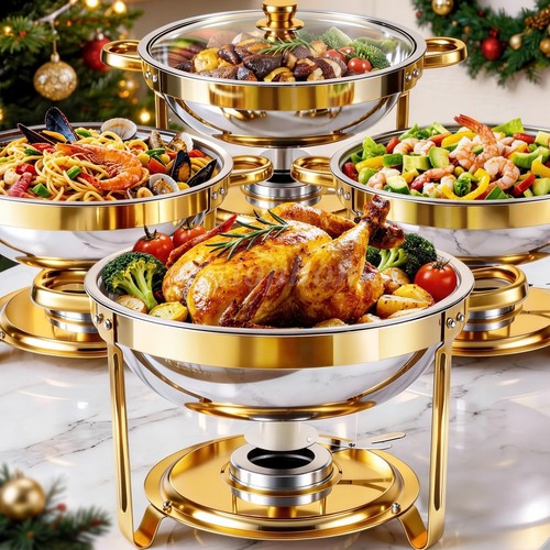 Round chafing dish 6qt - chafing,