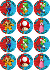 12 Personalised Super Mario Cake Topper Edible Icing / Rice Paper