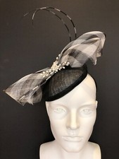 Black Sinamay Fascinator with