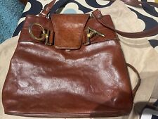 VINTAGE TEXIER BROWN LEATHER SHOULDER BAG