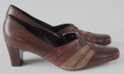 Clarks brown leather - leather, mid