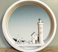 White Round Lighthouse Mirror