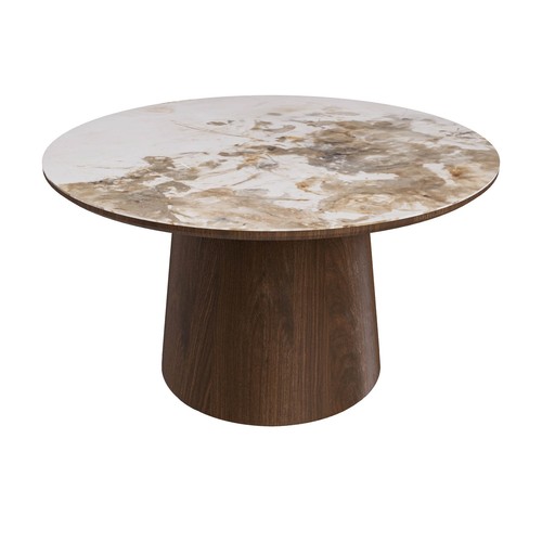 Neutral ceramic round walnut - ceramic,