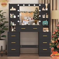 Black Dressing Table with LED