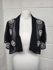 Monsoon Black Sheer Bolero