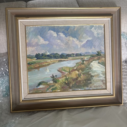 Original swedish oil landscape - swedish,