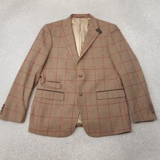 Skopes Mens Jacket 42R Brown Red Tweed Blazer Tailored Fit Hacking Country Shoot