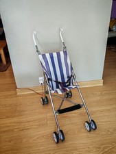 1960s 1970s vintage pushchair stroller Striped stripy Maclaren Style