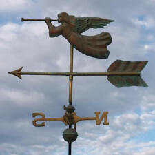 Verdigris copper angel weathervane - Angels cherub Putti windvane garden feature