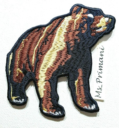 Embroidered brown bear - bear, full