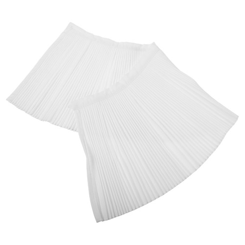 White cotton pleated - white,