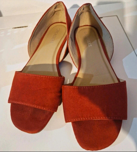 Peacocks orange faux suede - orange,