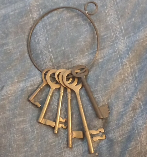 Vintage brass keys - keys,