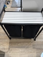 Laundry Basket On Wheels 2 Compartments
