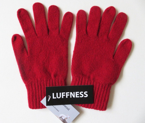 Mens red gloves lambswool made - gloves,