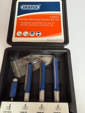 Draper 4 piece kitchen worktop router bit set