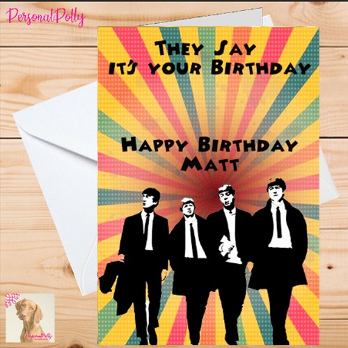 Personalised beatles card - personalised,