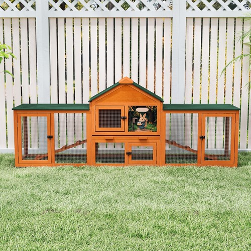 84inches wood rabbit hutch - rabbit,
