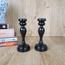 Pair Antique Wooden Black