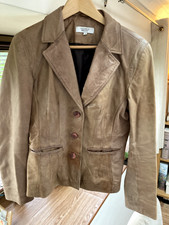 Next Tan Leather Jacket – Women’s Size 12 – Classic Fitted Real Leather Coat