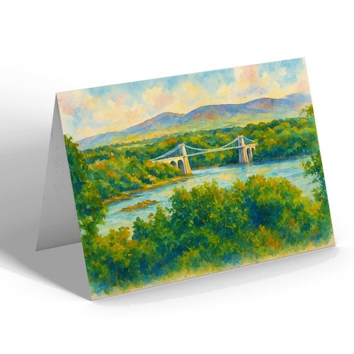 Greeting card menai strait - menai,