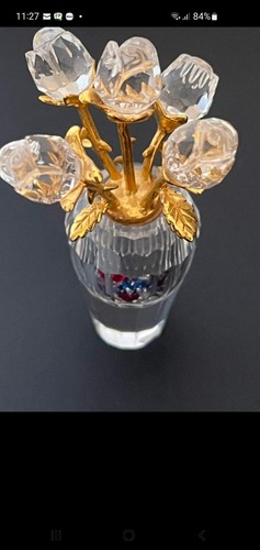 Swarovski crystal rose vase - rose,
