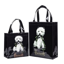 Fashion Ladies Shopping Storage Harrods Signature Logo Flower Shopper Bag Gifts