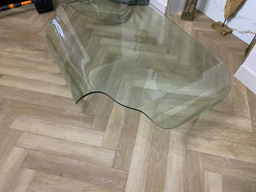 Clear glass coffee table - glass,