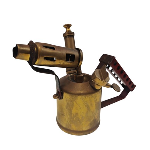 Vintage brass blow torch lamp - torch,