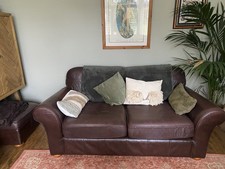 Marks & Spencer’s Abbey brown leather 3 seater sofa