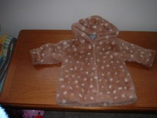 NEXT BABY/TODDLER GIRL BROWN & CREAM FAUX FUR COAT JACKET 9 - 12 MTHS - EX CON