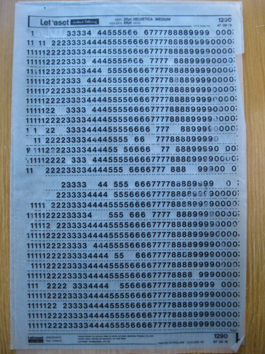 Letraset numbers - letraset,