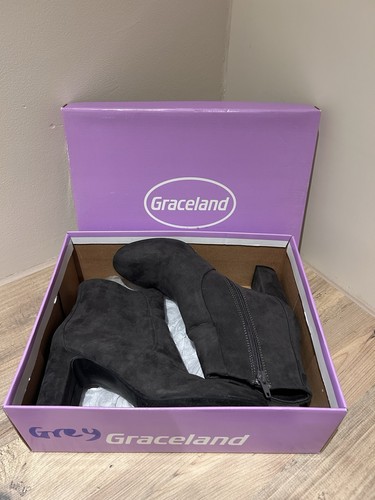 Graceland grey suede heeled - grey,