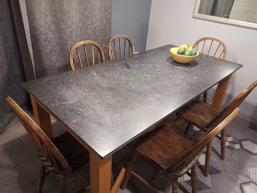 Vintage solid oak dining table - vintage,