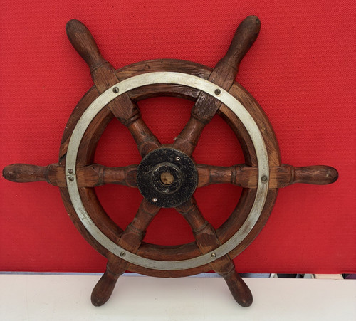 Vintage ships wheel - vintage, in