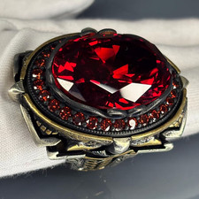 Sterling Silver Ruby Men's