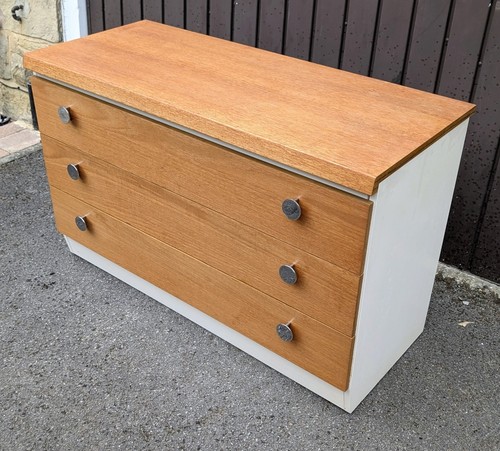 Danish teak chrome chest - chrome,